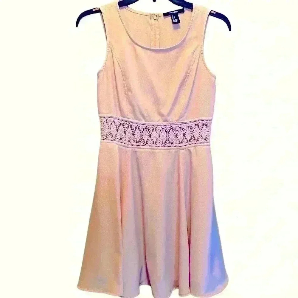 Forever 21 Pink Lace Cutout Waist Dress - Picture 2 of 10